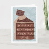 キュート企業のチョコレートケーキスライスハッピーバースデー カード (正面)