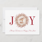 キュート伝統的クリスマスニューイヤーホリデーカード 案内状 (正面)