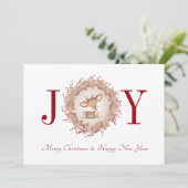 キュート伝統的クリスマスニューイヤーホリデーカード 案内状 (スタンド正面)