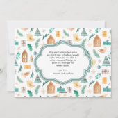 キュート伝統的北欧アーチフォトティール(緑がかった色)クリスマス シーズンカード (裏面)