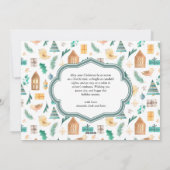 キュート伝統的北欧アーチ写真海軍クリスマス シーズンカード (裏面)