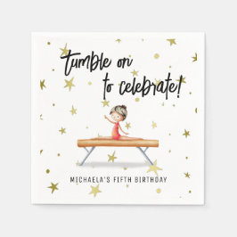 キュート体操バランスビームガール誕生日 スタンダードカクテルナプキン