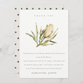 キュート先住民バンクシアウォーターカラーフローラブライダルシャワー サンキューカード (正面/裏面)