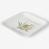 キュート先住民バンクシアウォーターカラーフローラブライダルシャワー ペーパープレート (傾斜あり)