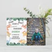 キュート先史時代のパーティー 子供へ 招待状 (スタンド正面)