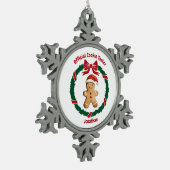 キュート公式クッキー試験機クリスマス スノーフレークピューターオーナメント (左)