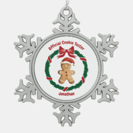 キュート公式クッキー試験機クリスマス スノーフレークピューターオーナメント