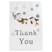 キュート冬の北極鯨の赤ちゃんシャワー ミディアムペーパーバッグ (正面)