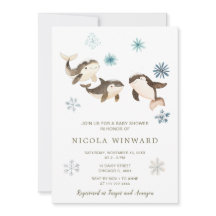 キュート冬の北極鯨の赤ちゃんシャワー