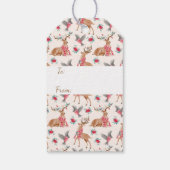 キュート冬の森の動物クリスマスプレゼントラベル ギフトタグ (裏面)