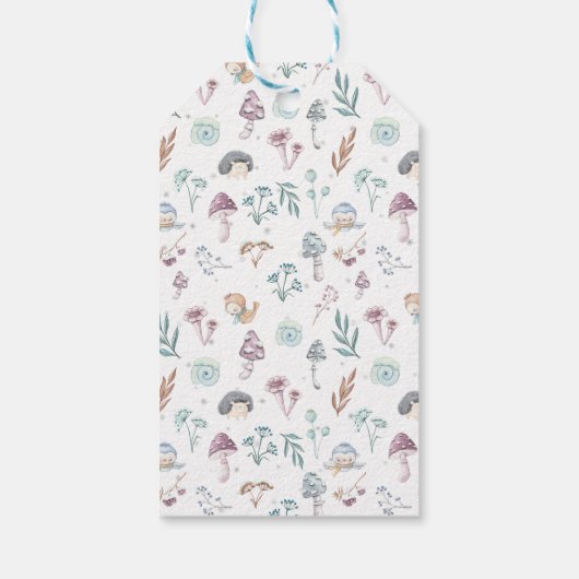 キュート冬の森の妖精誕生日ありがとう ギフトタグ (裏面)