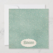 キュート冬の糸ミトンヴィンテージティール(緑がかった色)灰色の素朴 (裏面)