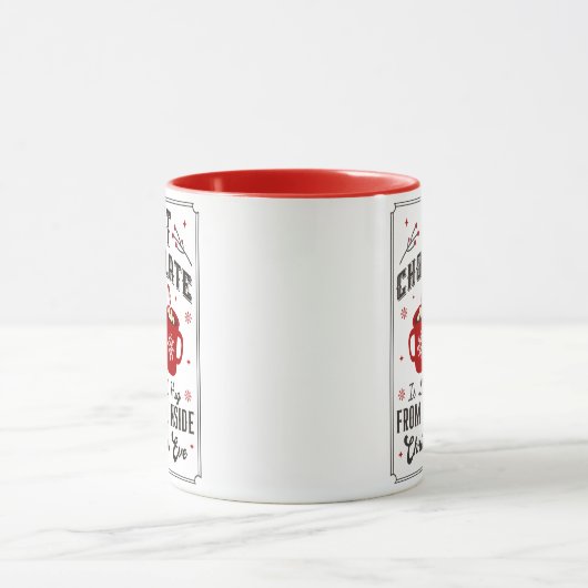 キュート冬ホットチョコレートメリークリスマスホリデー マグカップ (中央)