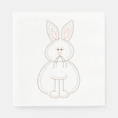 キュート刺繍スタイルバニーラビット スタンダードランチョンナプキン (正面)