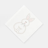 キュート刺繍スタイルバニーラビット スタンダードランチョンナプキン (角)