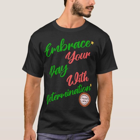 キュート前向きやる気を起こさせるな決意の賜物 Tシャツ (正面)