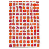 キュート包まれたギフトwボーズホリデークリスマスデイ ミディアムペーパーバッグ (正面)