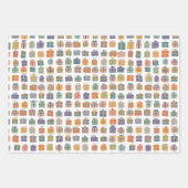 キュート包まれたギフトwボーズホリデークリスマスデイ ラッピングペーパーシート (正面2)