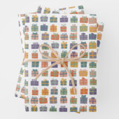 キュート包まれたギフトwボーズホリデークリスマスデイ ラッピングペーパーシート (インサイチュ)