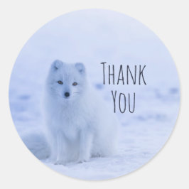 キュート北極キツネオンスノー ラウンドシール