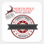 キュート北極デリバリークリスマス スクエアシール (正面)