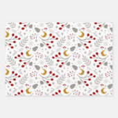 キュート北欧クリスマスハウスヘッジホッグフローラ ラッピングペーパーシート (正面3)