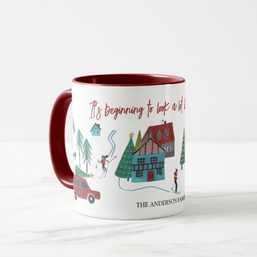キュート北欧スキービレッジクリスマス マグカップ (正面左)