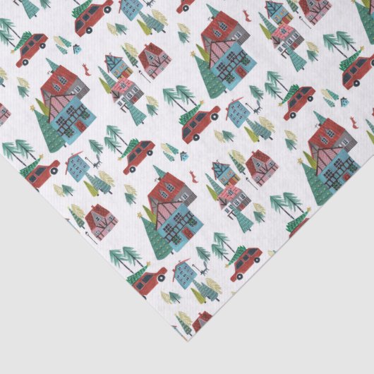 キュート北欧スケートで滑るビレッジクリスマスパターン 薄葉紙 (詳細)