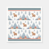 キュート北欧ホリデーベアパターン スタンダードカクテルナプキン (正面)