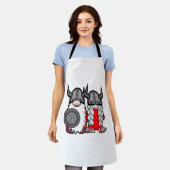 キュート北欧格言バイキングトートカップル北欧 エプロン (着用した状態)