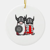 キュート北欧格言バイキングトートカップル北欧 セラミックオーナメント (正面)