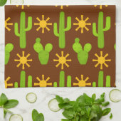 キュート南西部パターンサボテンのキッチンタオル キッチンタオル (折り畳み)