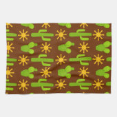 キュート南西部パターンサボテンのキッチンタオル キッチンタオル (横)