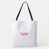 キュート印刷された赤の色独自の文字ショッピング トートバッグ (裏面)