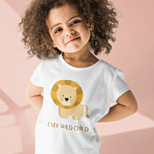 キュート反抗的な子どもライオンイラストレーション Tシャツ