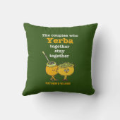 キュート名前をカスタムするイェルバマテカップル クッション (裏面)