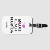 キュート名前をカスタムするマイアミビーチ ラゲッジタグ (正面横)