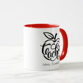 キュート名前をカスタムする先生ティポルガフィアップル マグカップ (正面右)