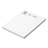 キュート名前をカスタムする先生レトロ鉛筆デザイン ノートパッド (回転)