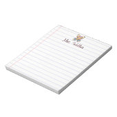 キュート名前をカスタムする先生レトロ鉛筆デザイン ノートパッド (回転)