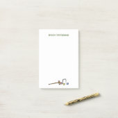 キュート名門私立校風のクロケハンドボー図解入りの、写真付きのホシック ポストイット (デスク上)