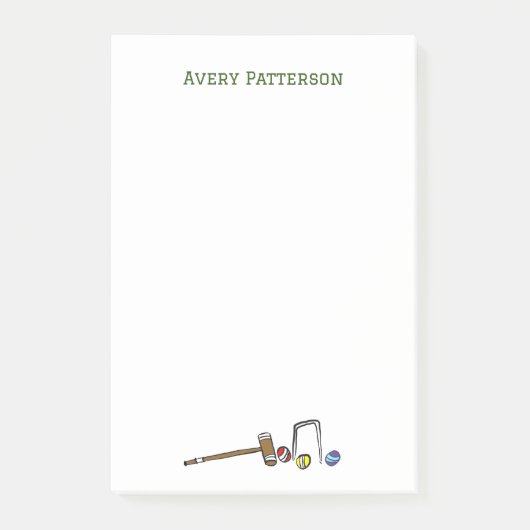 キュート名門私立校風のクロケハンドボー図解入りの、写真付きのホシック ポストイット (正面)