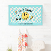 キュート名門私立校風のY2Kレトロパステルブルー誕生日バナー 横断幕 (インサイチュ)