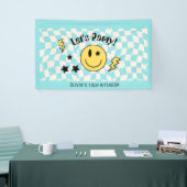 キュート名門私立校風のY2Kレトロパステルブルー誕生日バナー 横断幕 (トレードショー)