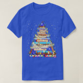 キュート図書館司書クリスマスライブラリーTree Lights Book Tシャツ (デザイン正面)