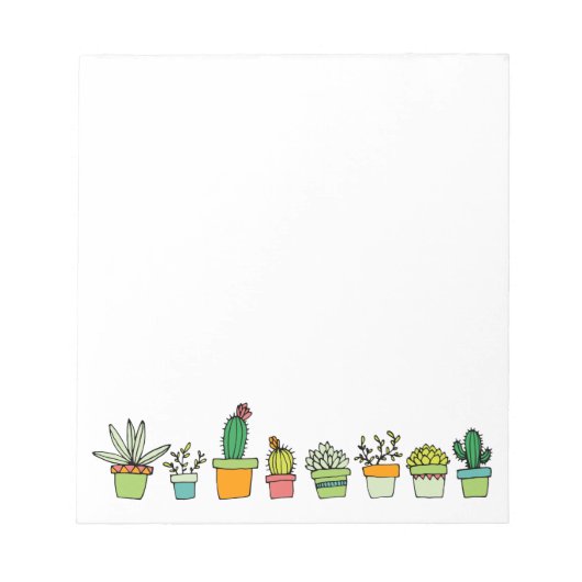 キュート図解入りの、写真付きのな多肉園縁ど ノートパッド (正面)