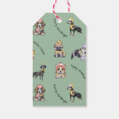 キュート図解入りの、写真付きのクリスマスプグ冬バフンプグ ギフトタグ (裏面)