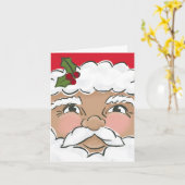 キュート図解入りの、写真付きのサンタ顔ホリデーフォト カード (黄色い花)