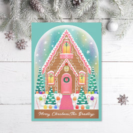 キュート図解入りの、写真付きのジンジャーブレッド シーズンカード