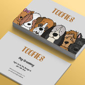 キュート図解入りの、写真付きのドッグ品種グルーミング 名刺